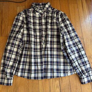 Beautiful like new Sezane Chlo Plaid Blouse size 44 (US Size 12)